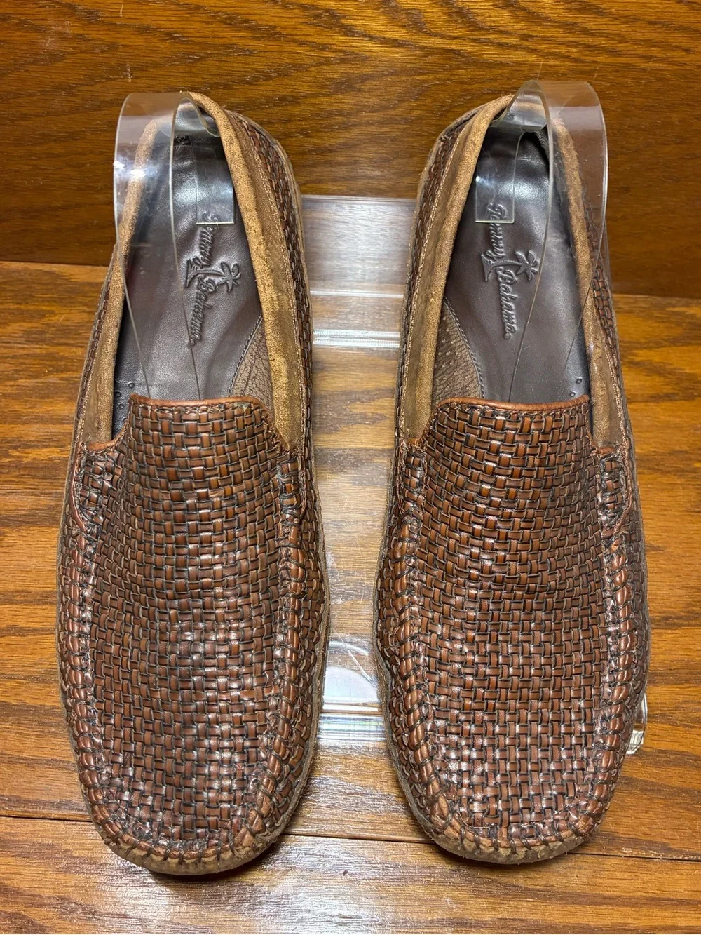 Y2K VTG Tommy Bahama Woven Leather Driver Loafers Brown Men’s Size 8